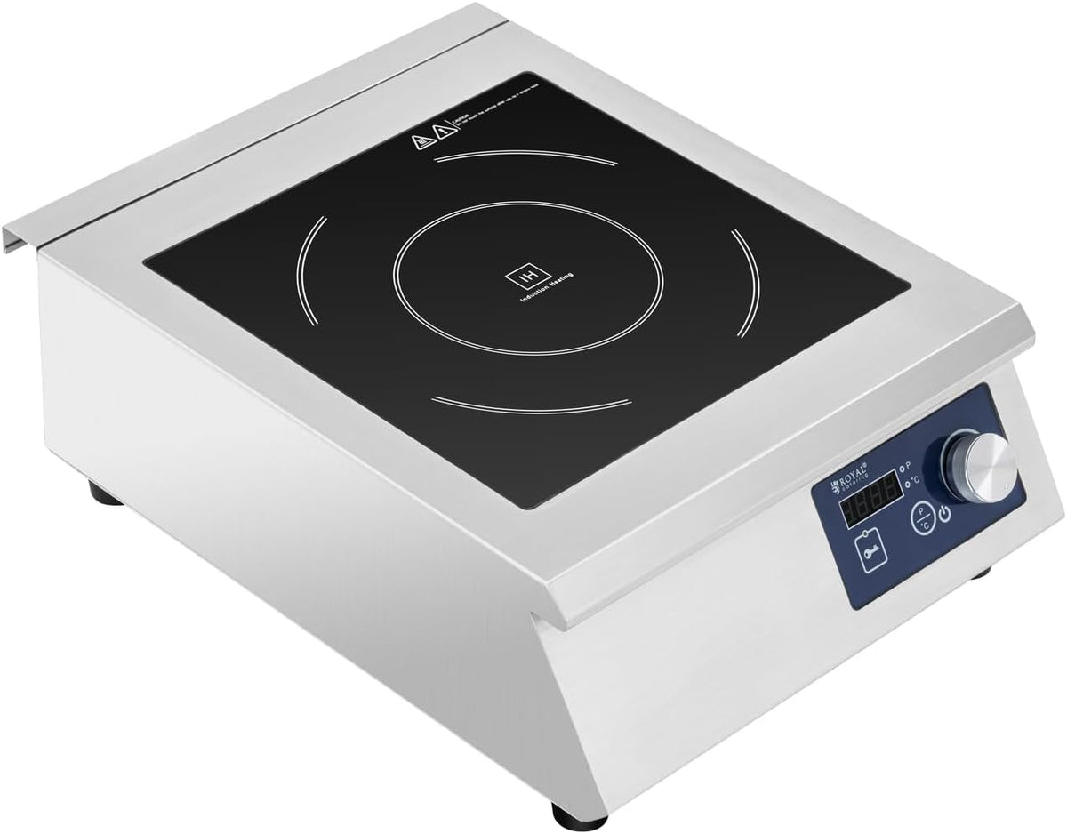 Royal Catering Piastra A Induzione Fornello Piano Induzione Portatile RCIC-5000 (Da 60 a 240 °C, 5000 W, 33 cm)