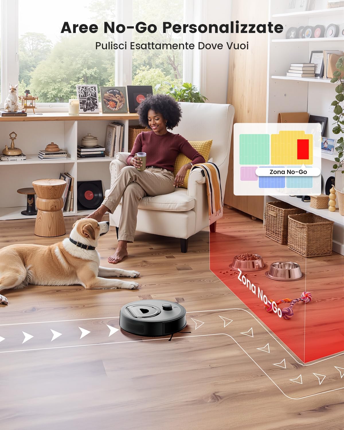 LEFANT M330Pro Robot Aspirapolvere Lavapavimenti con Mappatura Laser dToF, 5000Pa, Evitamento Ostacoli PSD, 150 Minuti, Zona Vietata, App/WiFi/Alexa, Ideale per Animali, Pavimenti Duri, Grigio