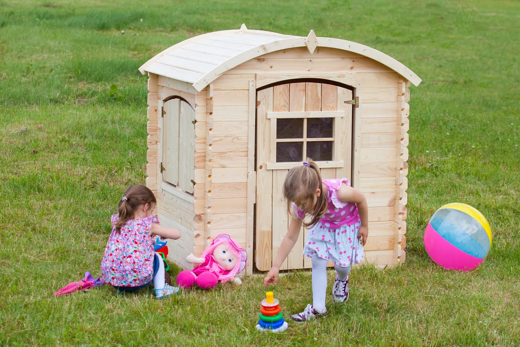 Casetta da Gioco in Legno per Bambini da Esterno con Porta e Finestra – Personalizzabile – 130x106x145 cm