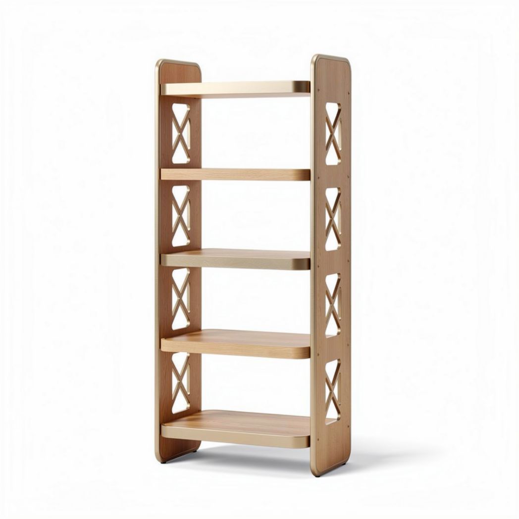 Scaffale in legno a più ripiani per arredamento interno – 50 x 25 x 140 cm