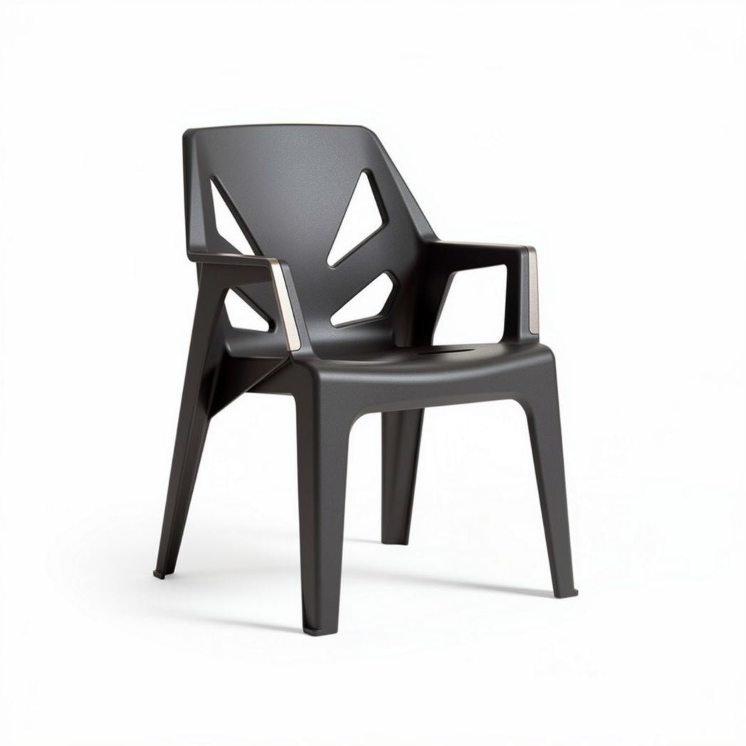 Sedia in plastica nera per uso interno ed esterno – 50 x 50 x 85 cm