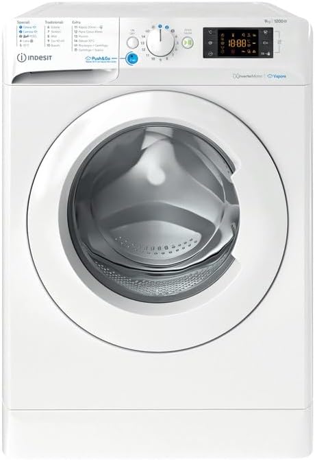 Indesit BWE 91296X WV IT Lavatrice Libera Installazione carica frontale, 9 kg, Classe A, 1150 giri, Bianco, Partenza Ritardata