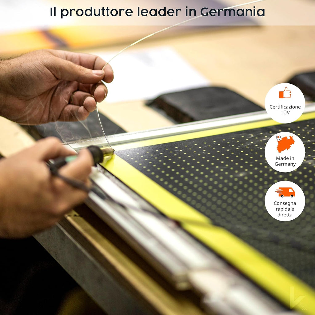 Könighaus Riscaldatore a infrarossi con foto & immagine personale – TÜV SÜD & 5 anni di garanzia – Made in Germany (caricate il vostro motivo) (1200W - cornice nera) - termostato incluso