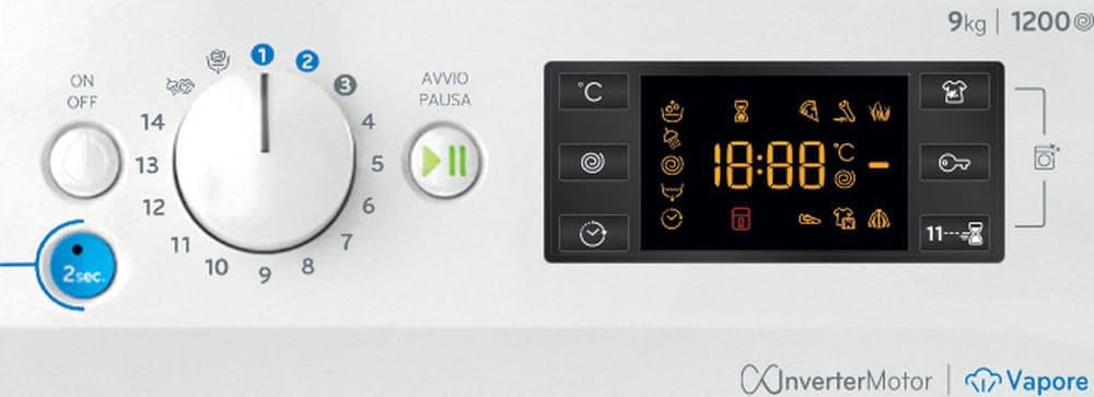 Indesit BWE 91296X WV IT Lavatrice Libera Installazione carica frontale, 9 kg, Classe A, 1150 giri, Bianco, Partenza Ritardata