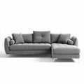 Divano angolare grigio in tessuto con chaise longue 200 x 100 x 85cm