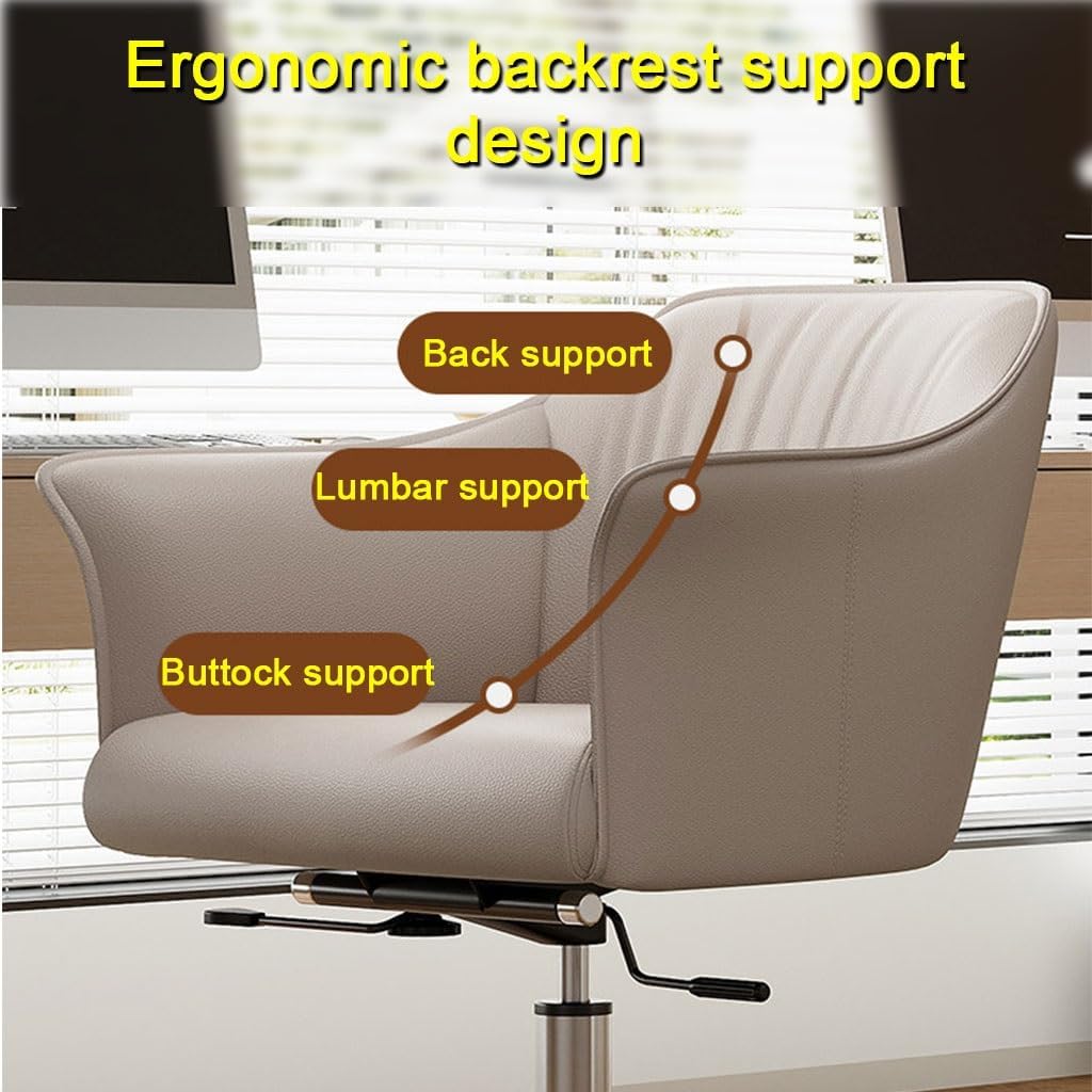 YCKEGEW Sedia Da Ufficio Per Sala Conferenze Sedia Direzionale Con Braccioli, Sedie Ergonomiche Da Scrivania Per Computer, Supporto Lombare Medio,Cuscino Imbottito In Pelle(Dark grey)