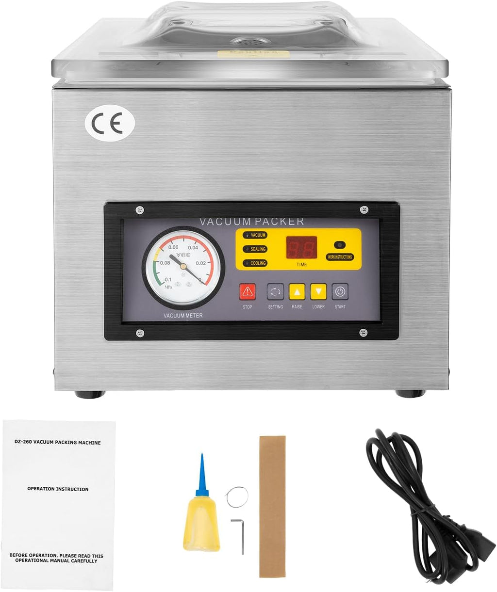 Macchina imballatrice sottovuoto alimentare professionale 220V DZ-260 (manuale in inglese)