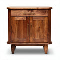 Mobiletto in legno massello con ante e cassetto 40 x 40 x 50cm marrone