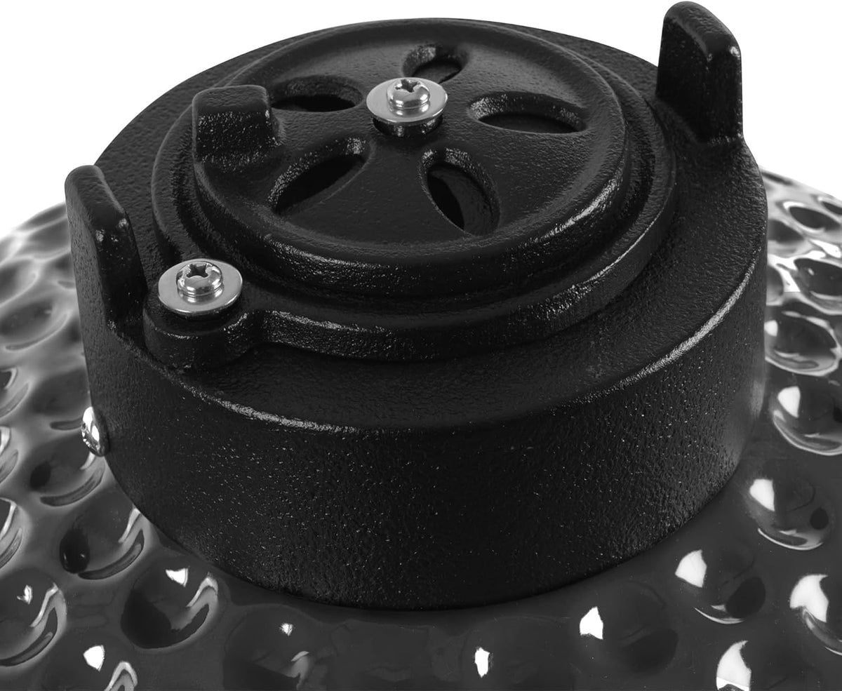 Griglia Kamado BBQ-Toro a carbonella Haiiro Ø 32 cm con termometro, manico in legno | Grigio | Griglia Kamado in ceramica, mini griglia a carbonella