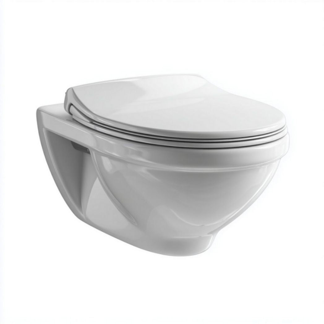 WC Sospeso a Parete in Ceramica Smaltata con Sedile Slim in Polipropilene