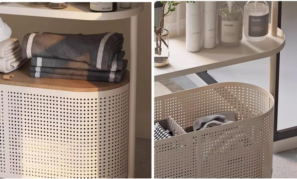 Indipendente Portasciugamani da bagno terra for in ferro sporco Portaoggetti Gap Rack integrato Portasciugamani(Nero)