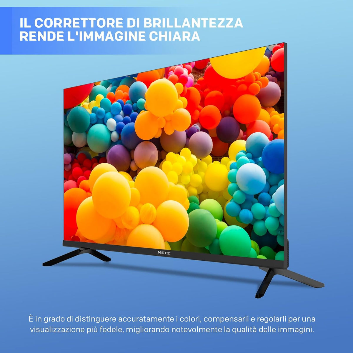 Metz MTE2000Z TV, 40 Pollici, FHD, Televisore, 1920x1080, Dolby Digital, Direct LED, Borderless Design, HDMI, USB, DVB-T/T2, DVB-C, DVB-S/S2 CI+