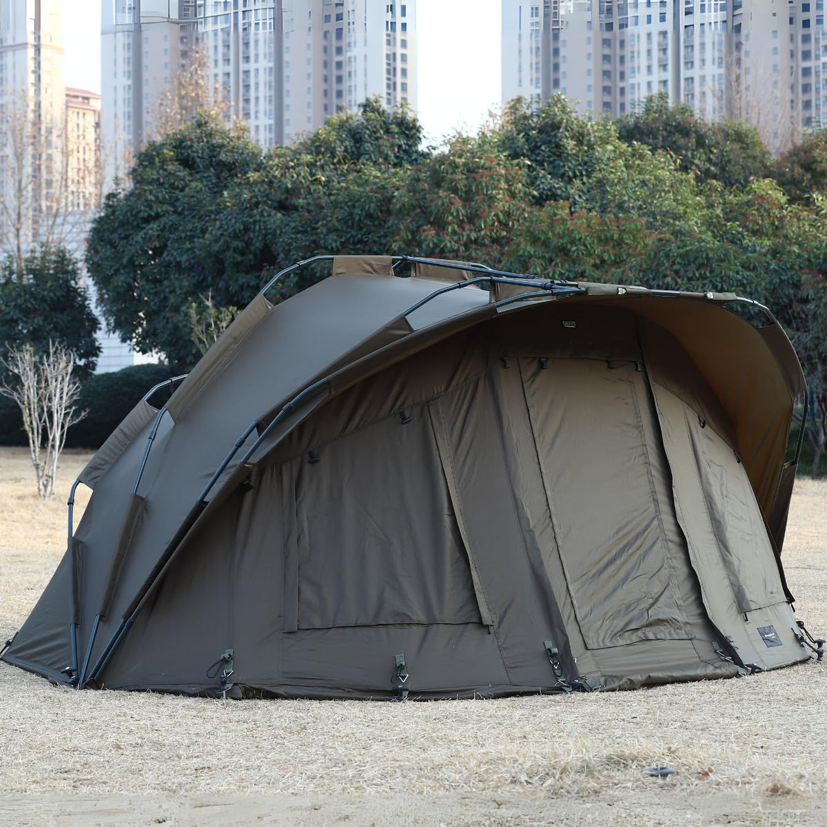 MK-Angelsport Fort Knox - Tenda da pesca per 2 persone, set completo con martello in gomma, tenda a cupola
