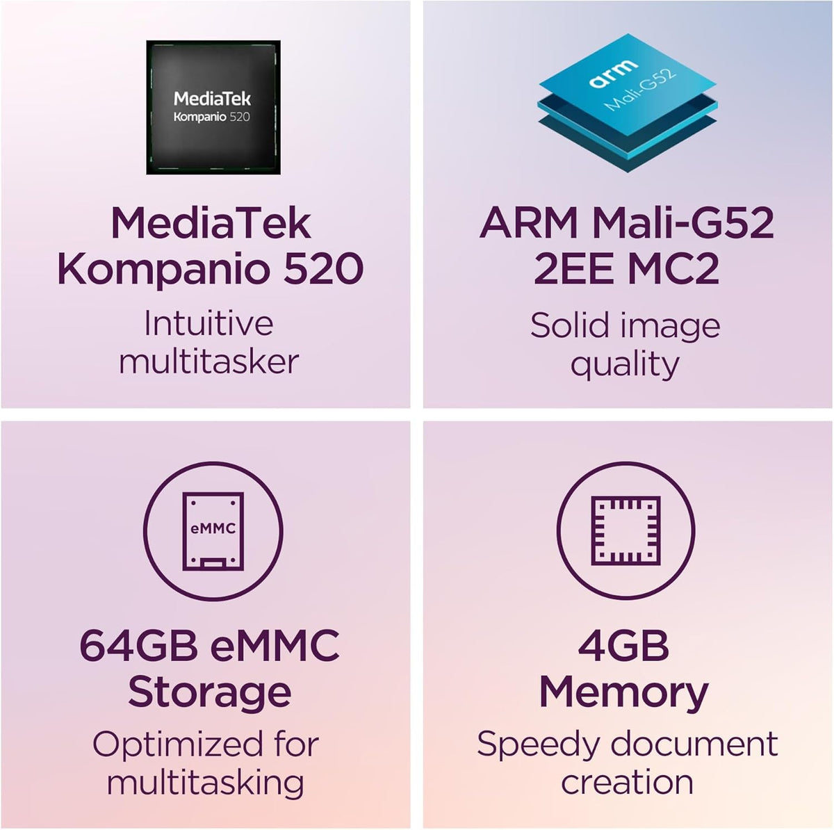 Lenovo Slim 3 Chromebook - 2024 - Laptop Essential Computer - Chrome OS - Display HD da 14 - Memoria da 4GB - Memoria da 64GB - Mediatek Kompanio 520 - Blu abisso
