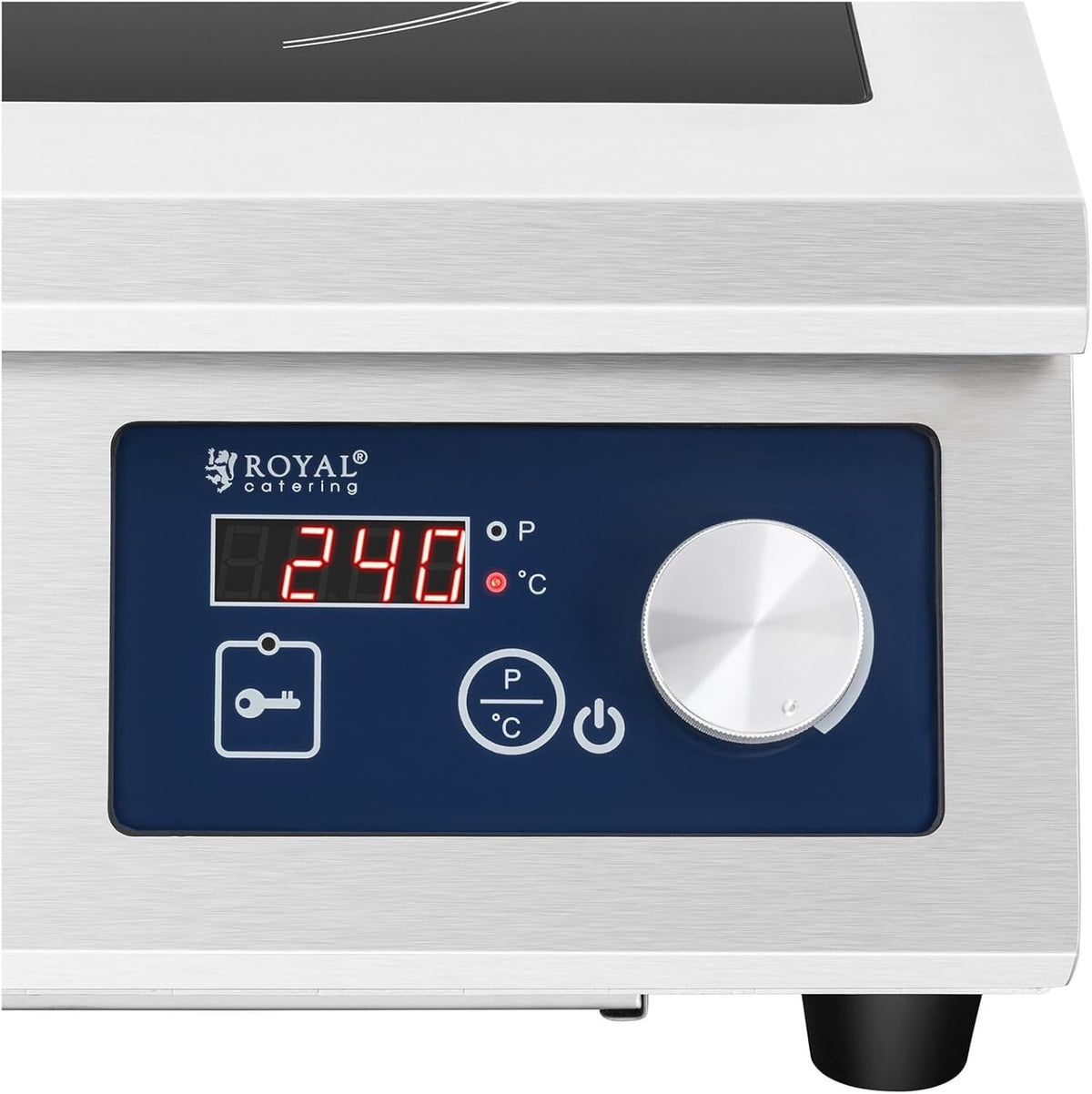 Royal Catering Piastra A Induzione Fornello Piano Induzione Portatile RCIC-5000 (Da 60 a 240 °C, 5000 W, 33 cm)