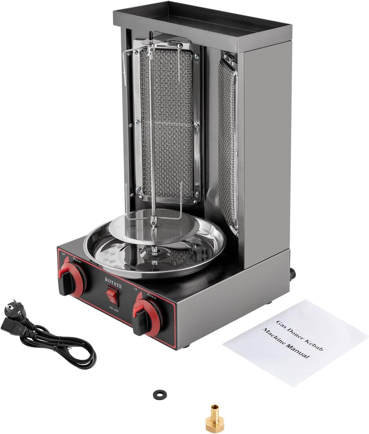 DönerGrill a gas Kebab Machine, Macchina elettrica GPL Kebab Vertical Gyrosgrill Grill Grill con interruttore di regolazione della temperatura 3000 W 220 V