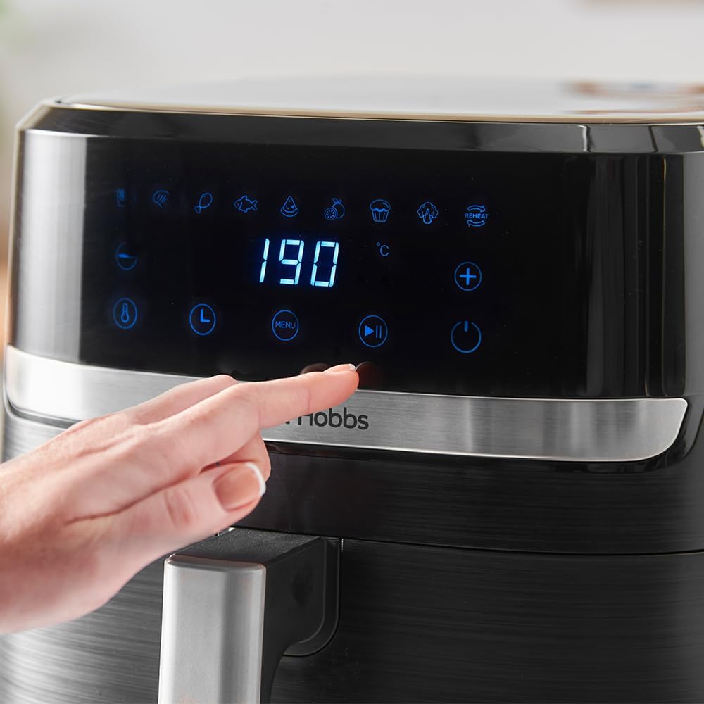 Russell Hobbs Friggitrice ad Aria XXL 8,3L, Rapida (Compatta,Silenziosa, Pizza 26 cm) Satisfry (9 Programmi, Lavastoviglie, senza Olio,Touchscreen,Arrostire, Panificare, Grigliare) 27632-56
