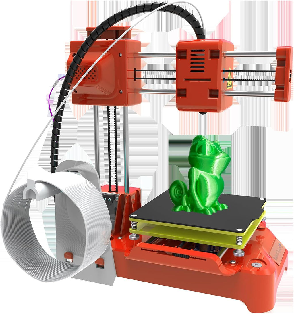 Generico Mini Stampante 3D, Senza Regolazioni, Design Silenzioso, Area di Stampa 100x100x100 Mm, Stampante Portatile di Livello Educativo, Compatibile con Filamento PLA