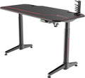 BERSERKER Scrivania Gaming Elettrica Regolabile, 140x66x75 cm, Hub USB 4 Porte, Superficie in Fibra di Carbonio, Nero