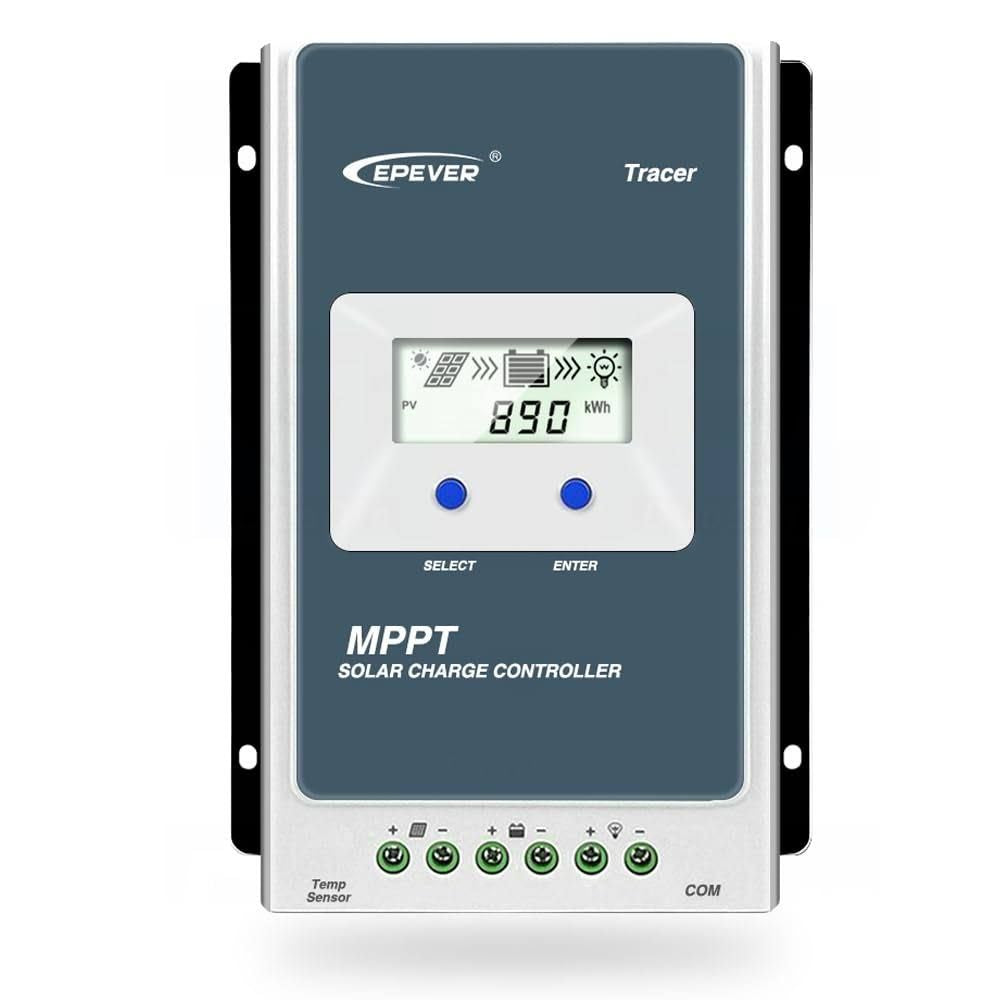 EPEVER MPPT Solar Charge Controller Tracer AN Serie 10A / 20A / 30A / 40A con 12V / 24V DC Identificazione Automatica della Tensione di Sistema (10 A)