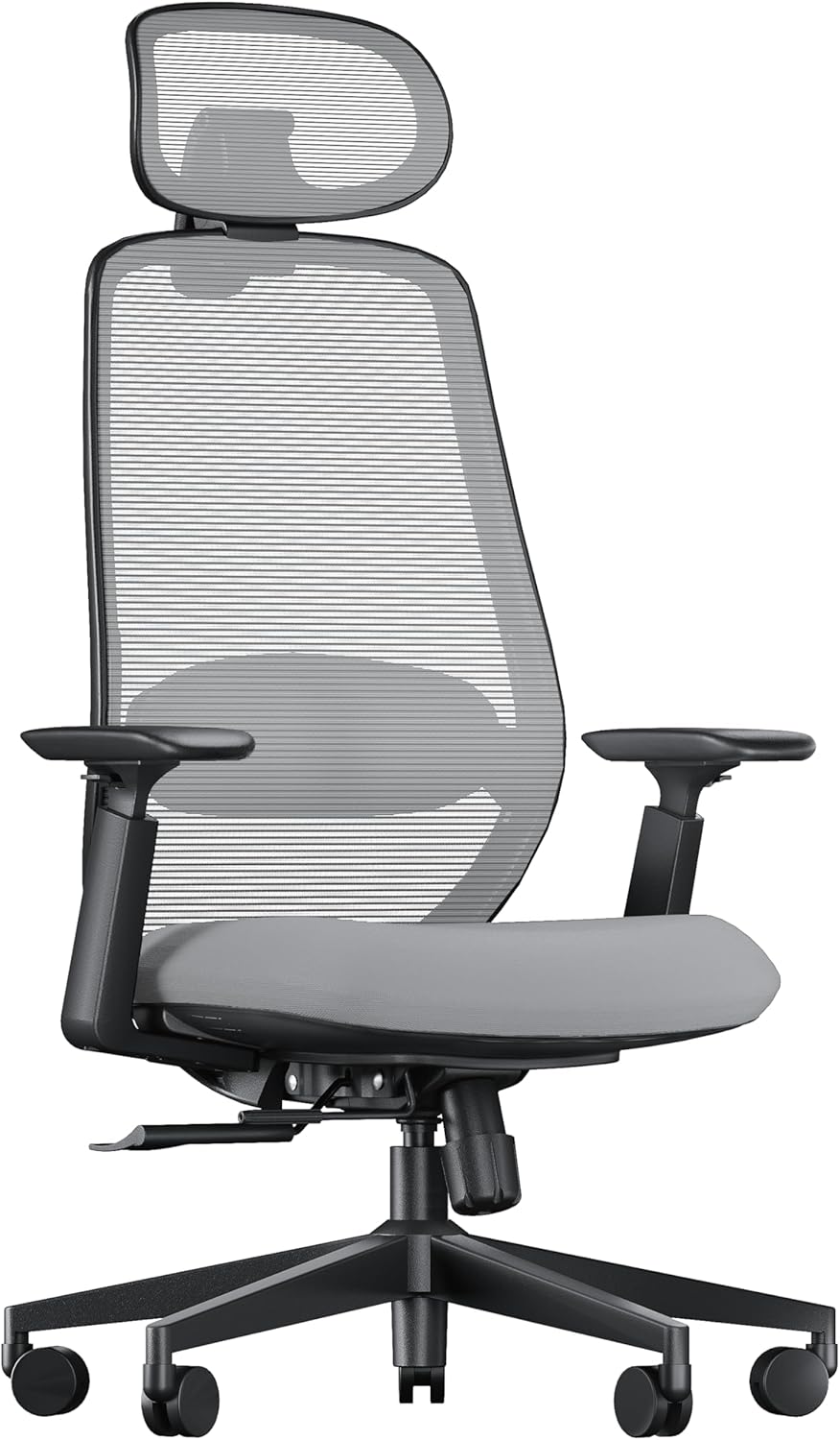 ProtoArc EC200 Sedia da ufficio ergonomica per la casa, sedia da scrivania girevole, poggiatesta 3D regolabile e supporto lombare, seduta scorrevole per un comfort di oltre 8 ore, Grigio
