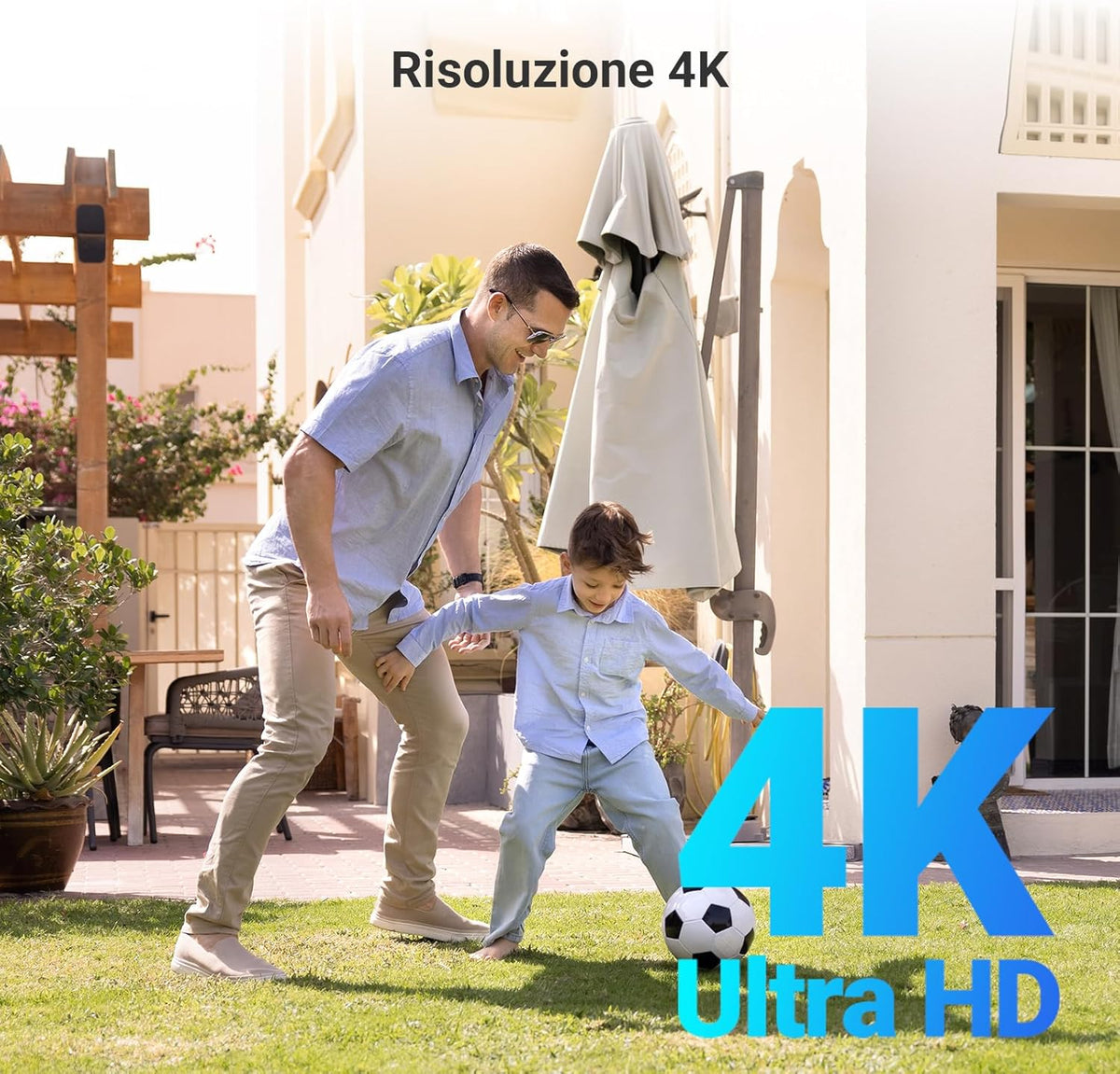 EZVIZ 8MP Telecamera WiFi Senza Fili per Esterni con Pannello Solare da 5W, Rilevamento di Persone/Veicoli, Telecamera Solare per Esterni a 360°, Modalità AOV, Difesa Attiva, CB8 Pro 4K Kit