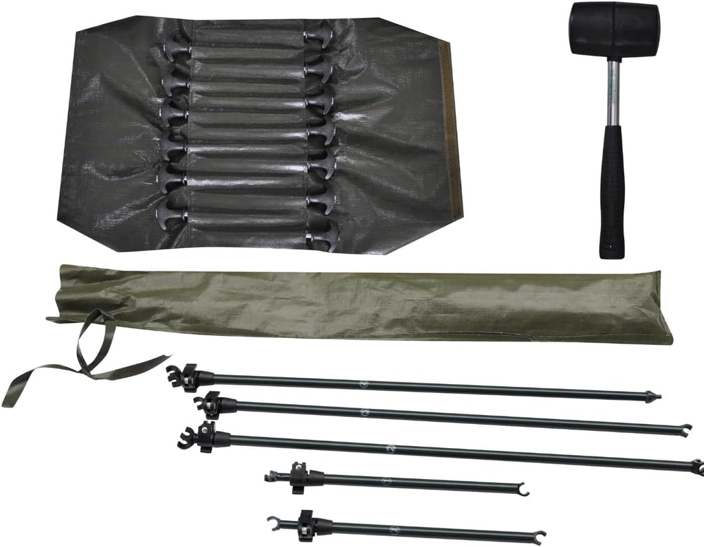 MK-Angelsport Fort Knox - Tenda da pesca per 2 persone, set completo con martello in gomma, tenda a cupola