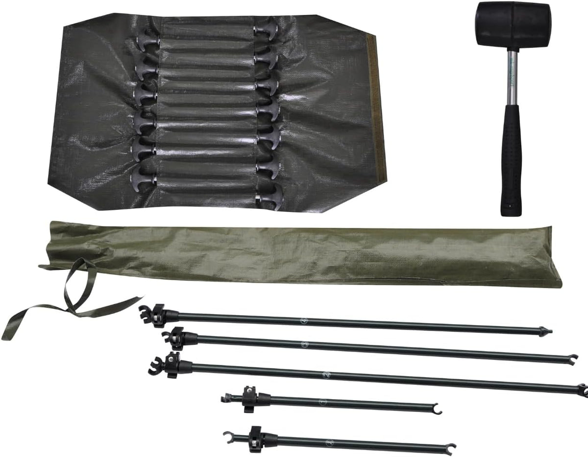 MK-Angelsport Fort Knox - Tenda da pesca per 2 persone, set completo con martello in gomma, tenda a cupola