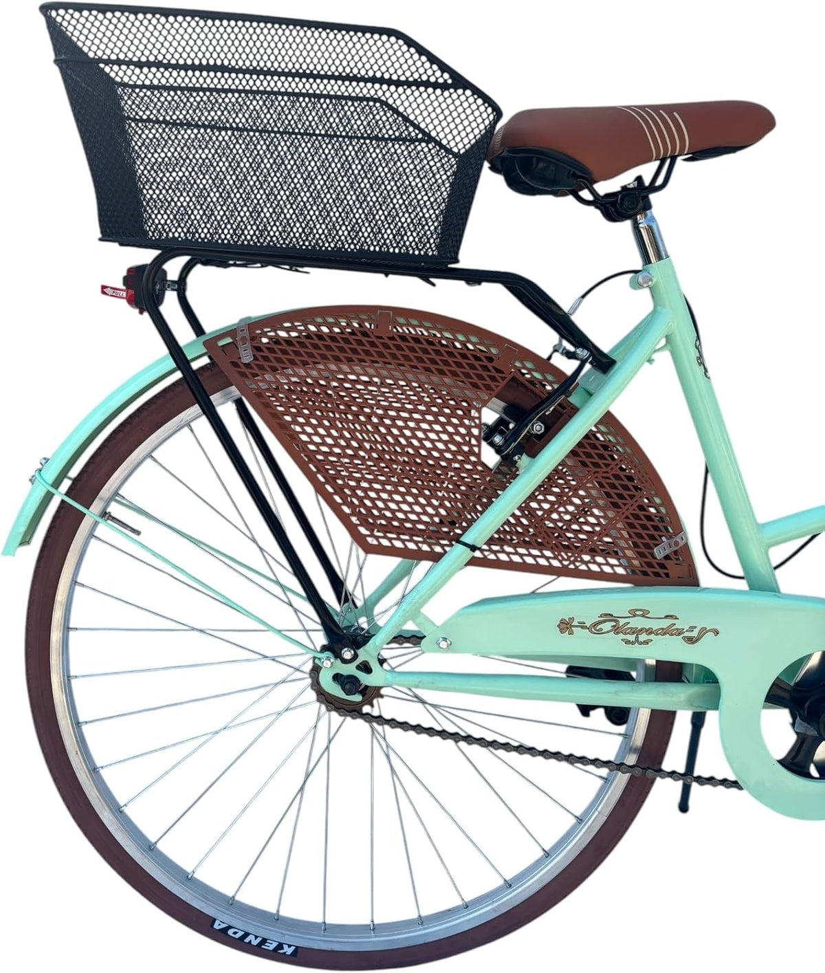Bicicletta Donna da Passeggio Olanda Misura 26 Bici da città Vintage retrò con Cestino Turchese
