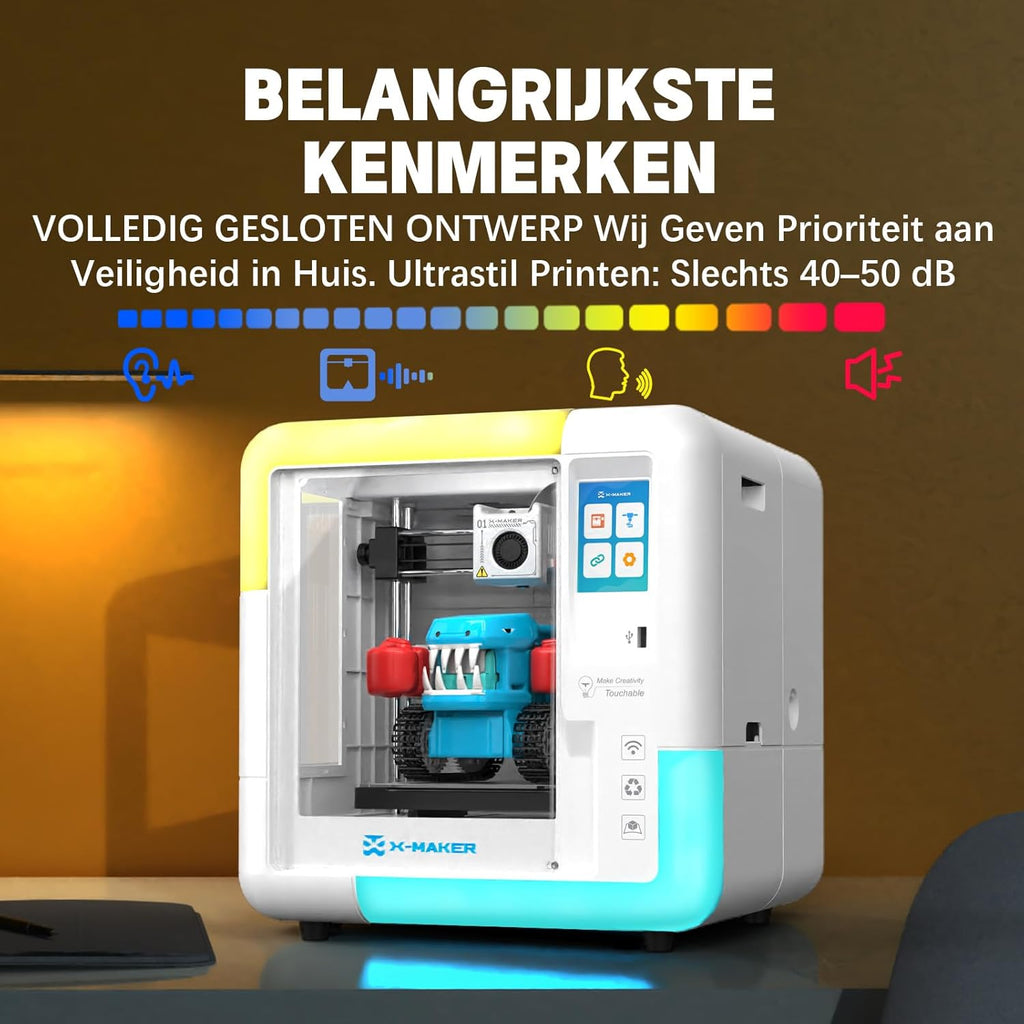 X-Maker Stampante 3D con applicazione di design, applicazione di progettazione AI, grande libreria di giocattoli, con 16+ mini moduli di design 3D, adatta per uso scolastico e domestico