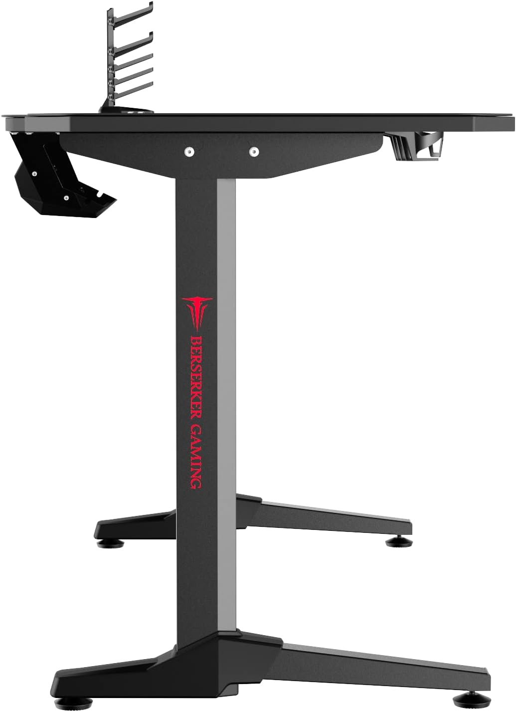 BERSERKER Scrivania Gaming Elettrica Regolabile, 140x66x75 cm, Hub USB 4 Porte, Superficie in Fibra di Carbonio, Nero