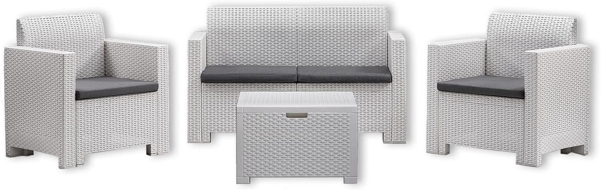 BICA 9067 Nebraska 4-Seater Living Room Set, White, 281 x 155 x 79 cm