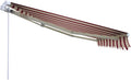VERDELOOK Itaca Fixed Tilt Roller Awning, Width 3 m and 2 m Overhang, Beige and Burgundy