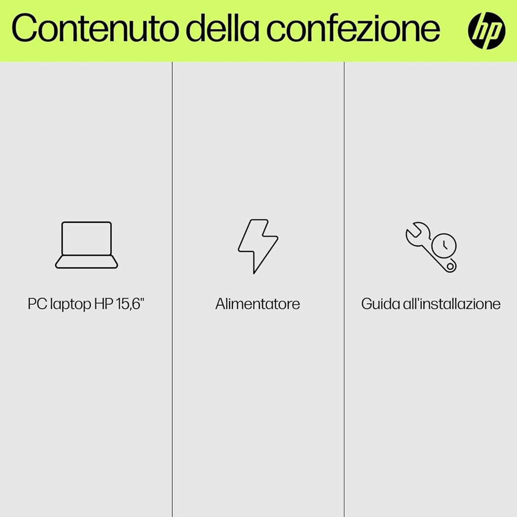 HP Laptop 15-fd0011sl, PC Portatile 15, Display 15.6 FHD Antiriflesso, Notebook, Intel Core i5 1334U, 16GB RAM, 512GB SSD, Intel Iris Xe, Webcam TNR, Windows 11, Computer Portatile, Argento, QWERTY