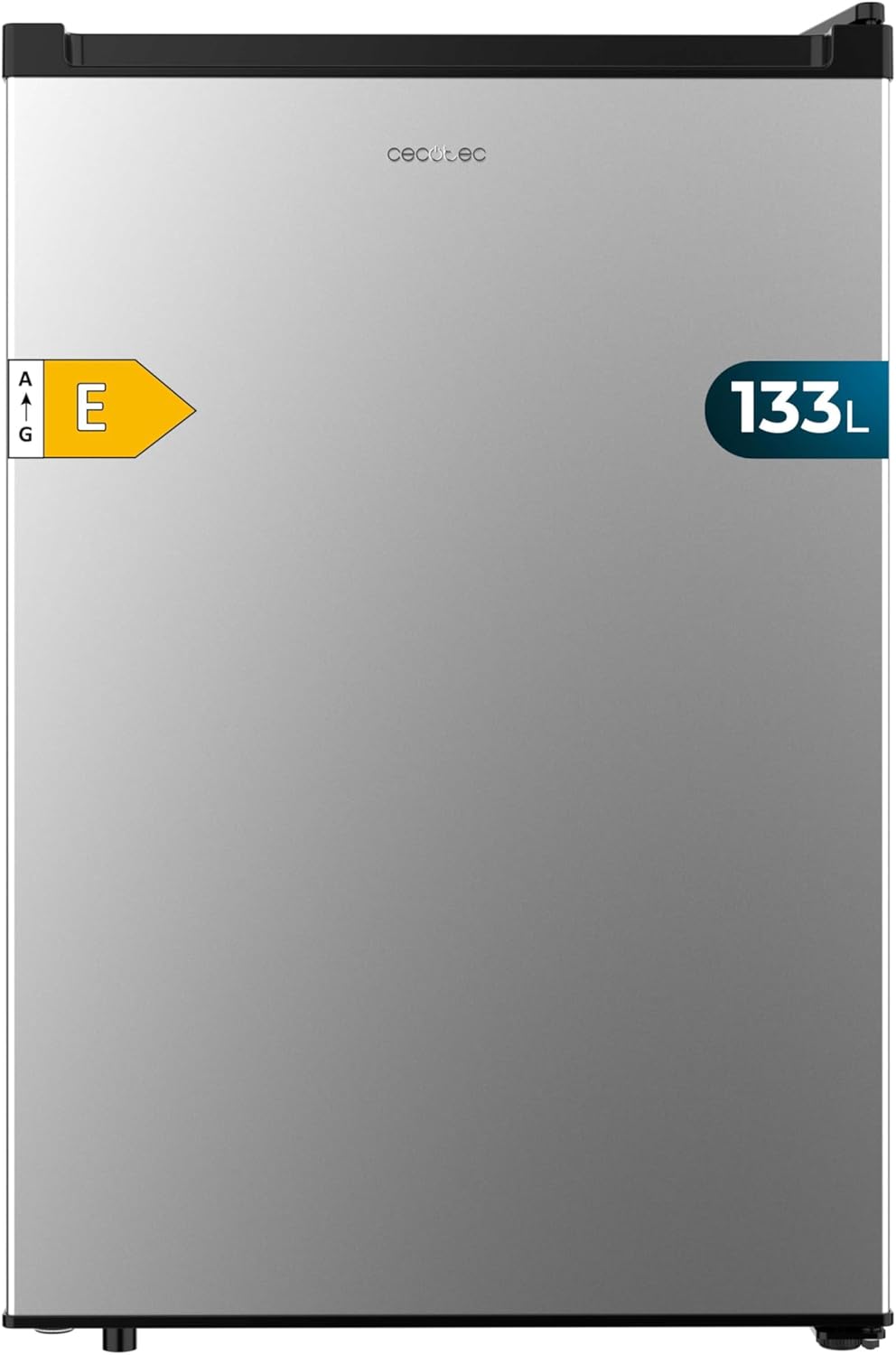 Cecotec Mini Frigo Portatile Bolero CoolMarket TT 133L Inox. Frigo Mini 133L, 83,5 cm Altezza, Porta Reversibile, Crisper Box, LED Interno, Defrost, Controllo Temperatura Meccanico