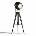 Lampada da terra in metallo con struttura in legno per arredamento – 30 x 30 x 160 cm