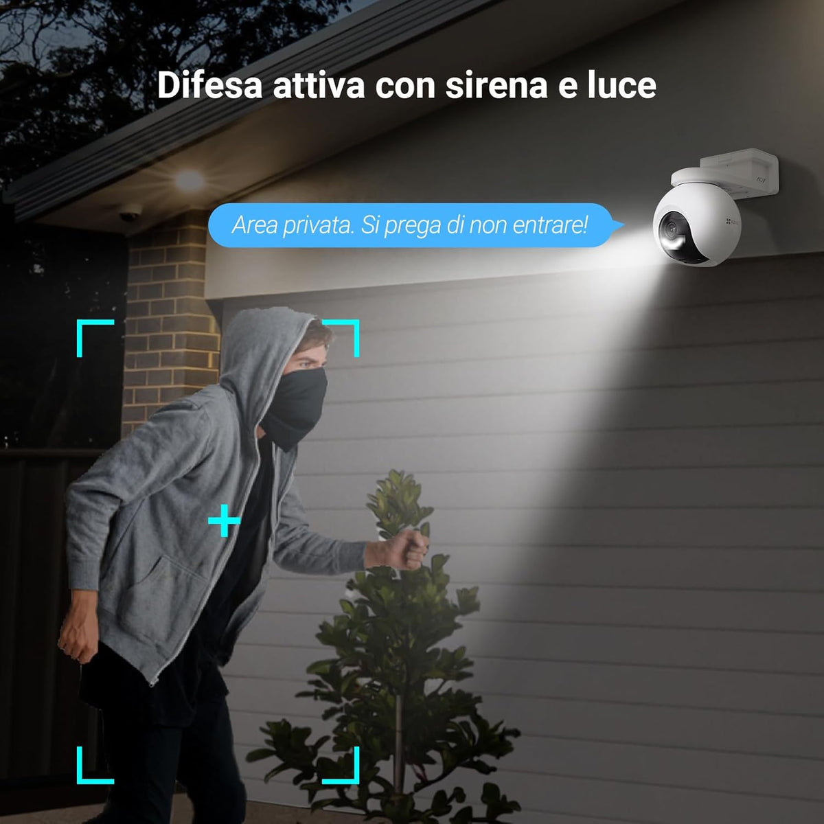 EZVIZ 8MP Telecamera WiFi Senza Fili per Esterni con Pannello Solare da 5W, Rilevamento di Persone/Veicoli, Telecamera Solare per Esterni a 360°, Modalità AOV, Difesa Attiva, CB8 Pro 4K Kit