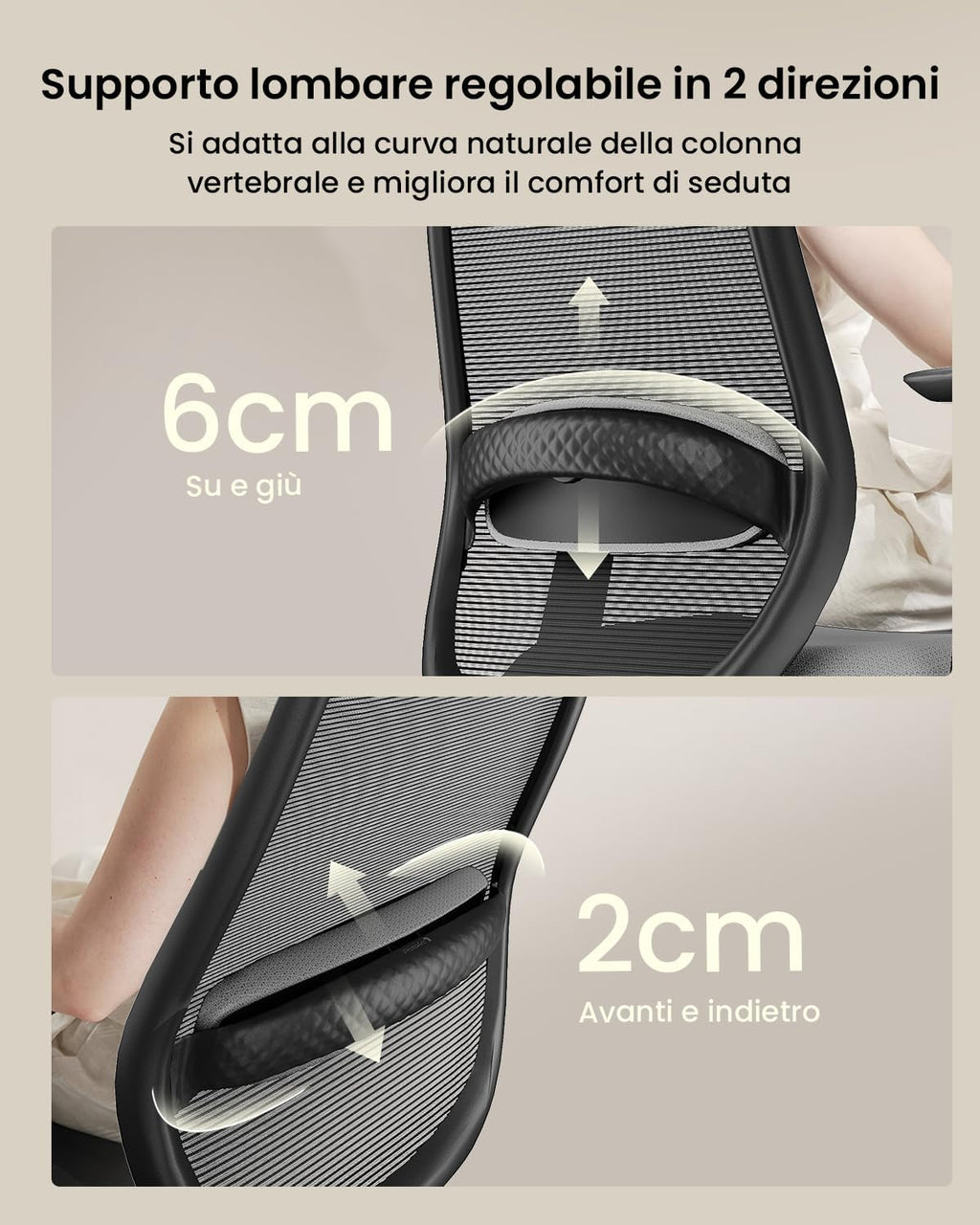 ProtoArc EC200 Sedia da ufficio ergonomica per la casa, sedia da scrivania girevole, poggiatesta 3D regolabile e supporto lombare, seduta scorrevole per un comfort di oltre 8 ore, Grigio