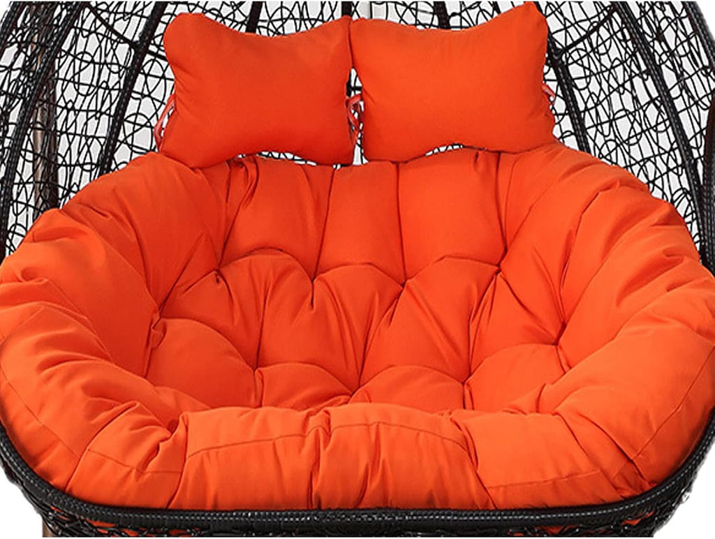 Sedia doppia sospesa con cuscino morbido e profondo, resistente, per 2 persone, completamente imbottita, confortevole per il relax in giardino con cinghie