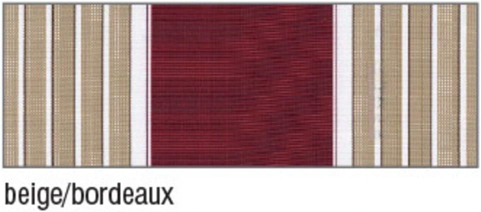 VERDELOOK Itaca Fixed Tilt Roller Awning, Width 3 m and 2 m Overhang, Beige and Burgundy