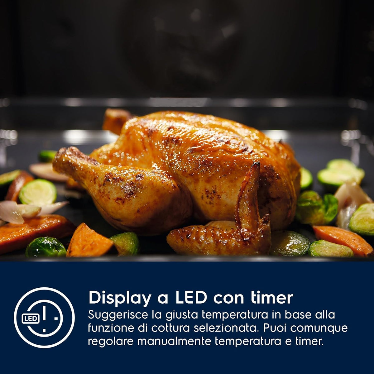 Electrolux Serie 600 Forno Elettrico da Incasso a Vapore Multifunzione, Capacità 72 L, EOD5H40X, Classe A, Ventilato Cottura e Pulizia a Vapore Potenza, 589x596x569 mm, Acciaio Inox