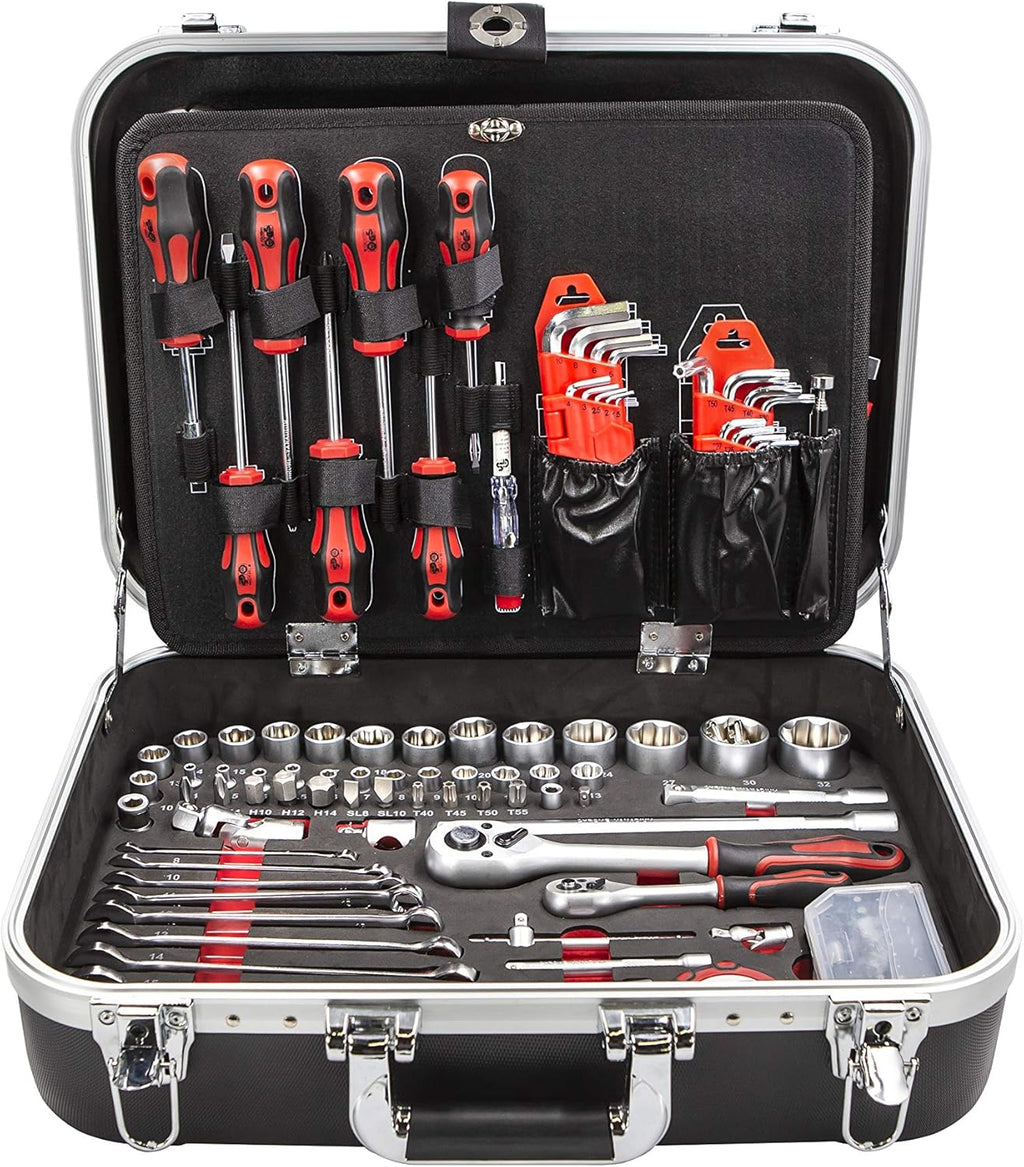 LTI By Krino 64230303 - Set Multiutensili con Bussole e Accessori e Utensili Manuali in Valigetta Professionale, Antiurto - 153 Pezzi