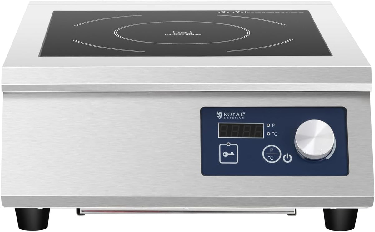 Royal Catering Piastra A Induzione Fornello Piano Induzione Portatile RCIC-5000 (Da 60 a 240 °C, 5000 W, 33 cm)