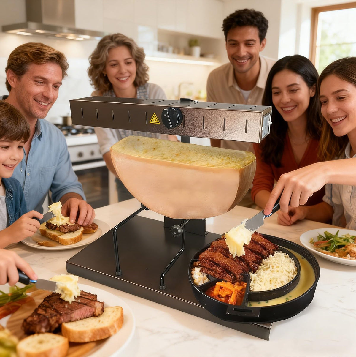 Scioglitore Di Formaggio per Raclette Commerciale, Macchina per Grigliare Il Formaggio Elettrica, Griglia per Raclette a Riscaldamento Rapido, Macchina per Sciogliere Il Formaggio Tradizionale