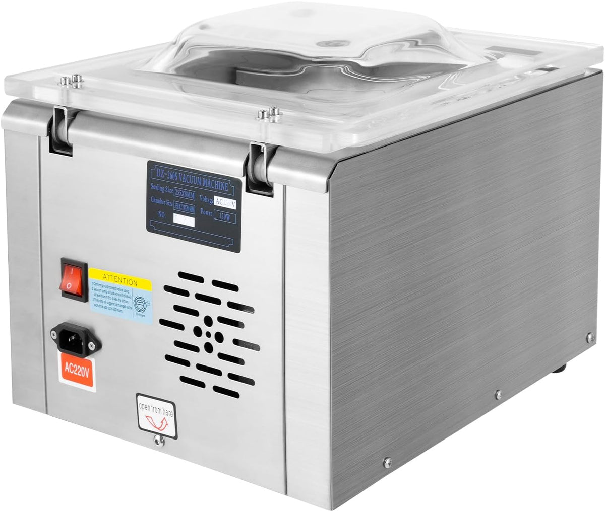 Macchina imballatrice sottovuoto alimentare professionale 220V DZ-260 (manuale in inglese)