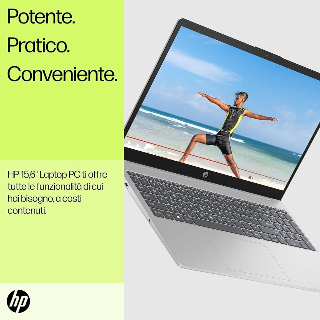 HP Laptop 15-fd0011sl, PC Portatile 15, Display 15.6 FHD Antiriflesso, Notebook, Intel Core i5 1334U, 16GB RAM, 512GB SSD, Intel Iris Xe, Webcam TNR, Windows 11, Computer Portatile, Argento, QWERTY