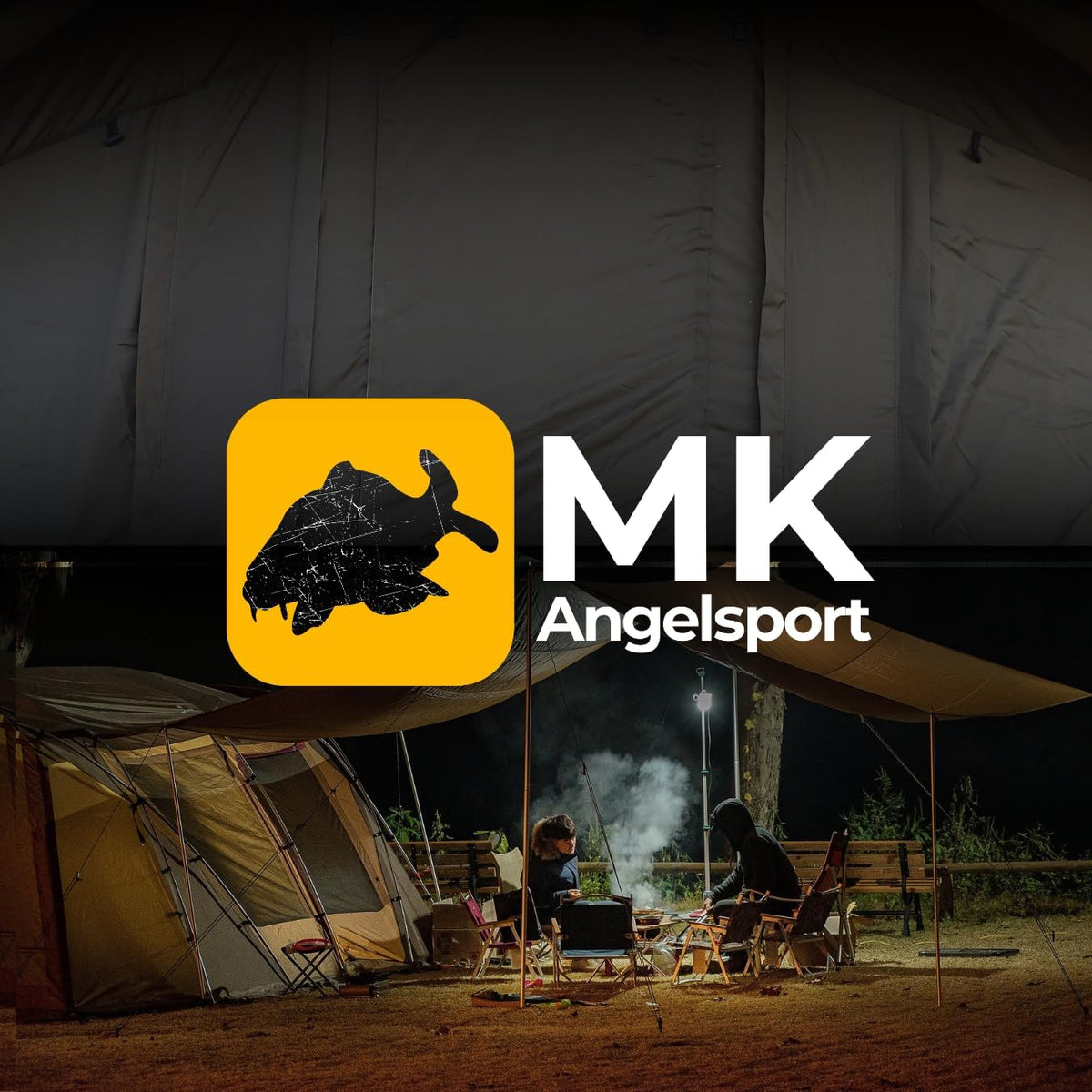 MK-Angelsport Fort Knox - Tenda da pesca per 2 persone, set completo con martello in gomma, tenda a cupola