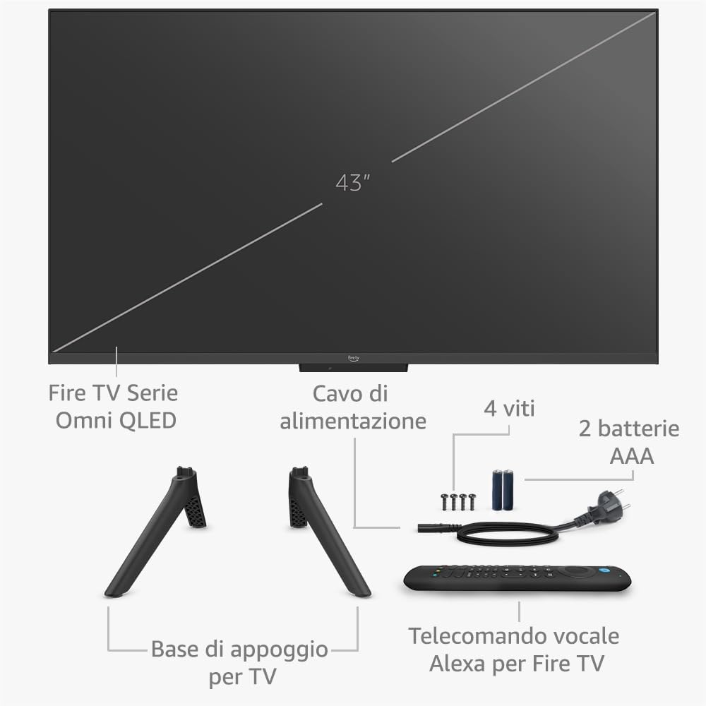 Ti presentiamo Amazon Fire TV Serie Omni QLED | Smart TV 4K UHD, Dolby Vision IQ, comandi vocali con Alexa, 43“