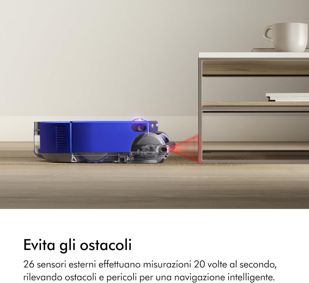 Dyson 360 Vis Nav™ robot aspirapolvere, spazzola a larghezza completa, progettato per tutti i tipi di pavimento (Blu/Nichel)