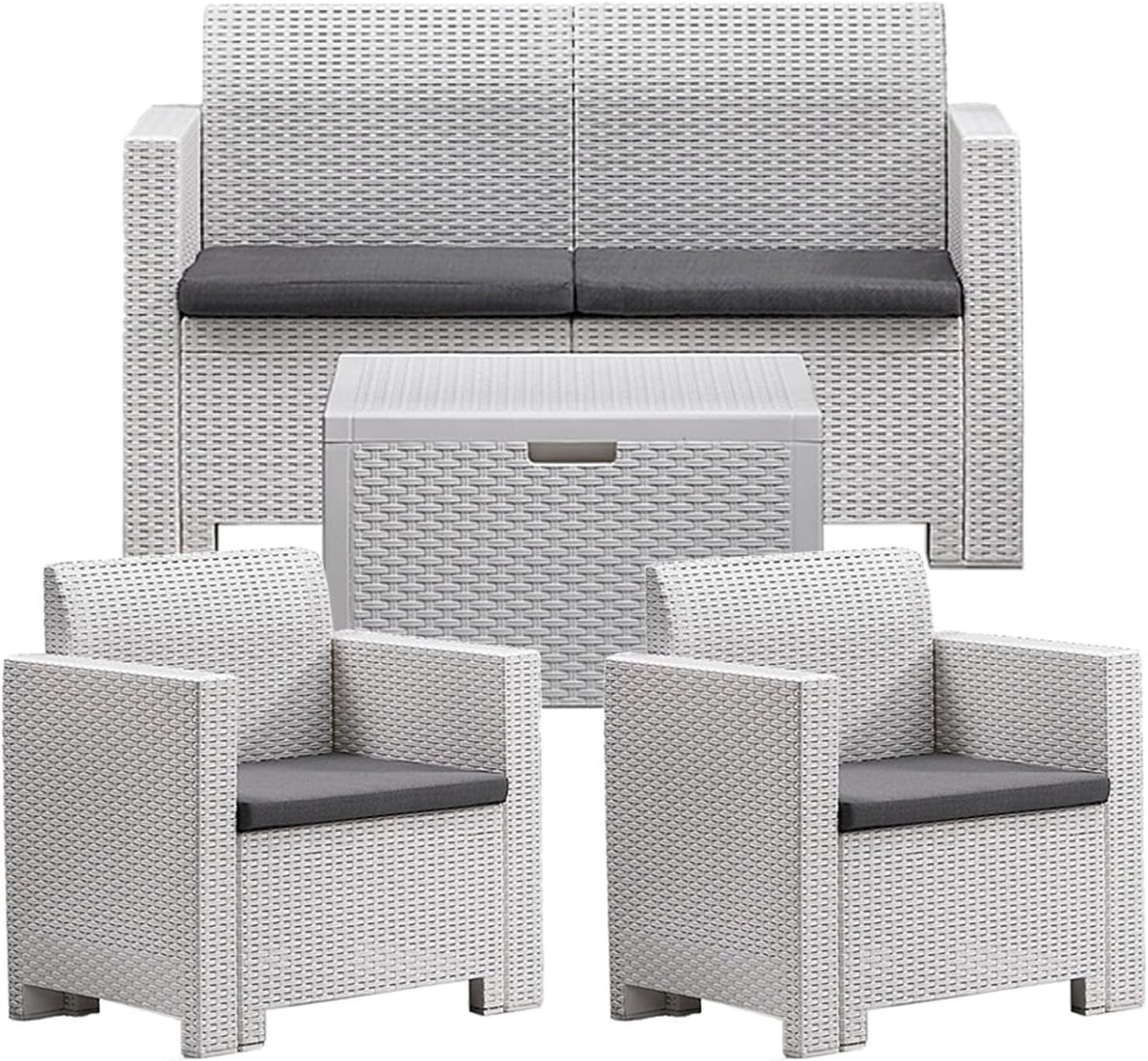 BICA 9067 Nebraska 4-Seater Living Room Set, White, 281 x 155 x 79 cm